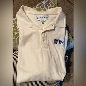 IZOD CLUB x PGA x USA Network cream golf polo - Large NWOT
